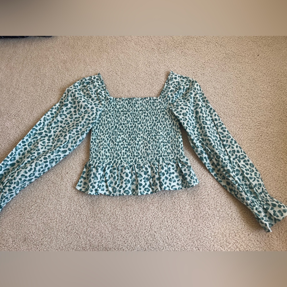 Janie and Jack leopard print top. Like new. Size 10